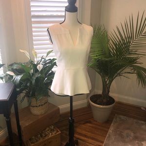 Diane von Furstenburg white peplum top